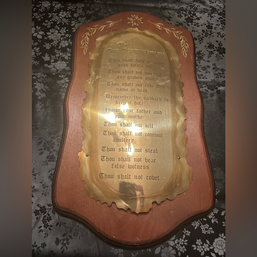 Vintage Ten Commandments Wall Plaque